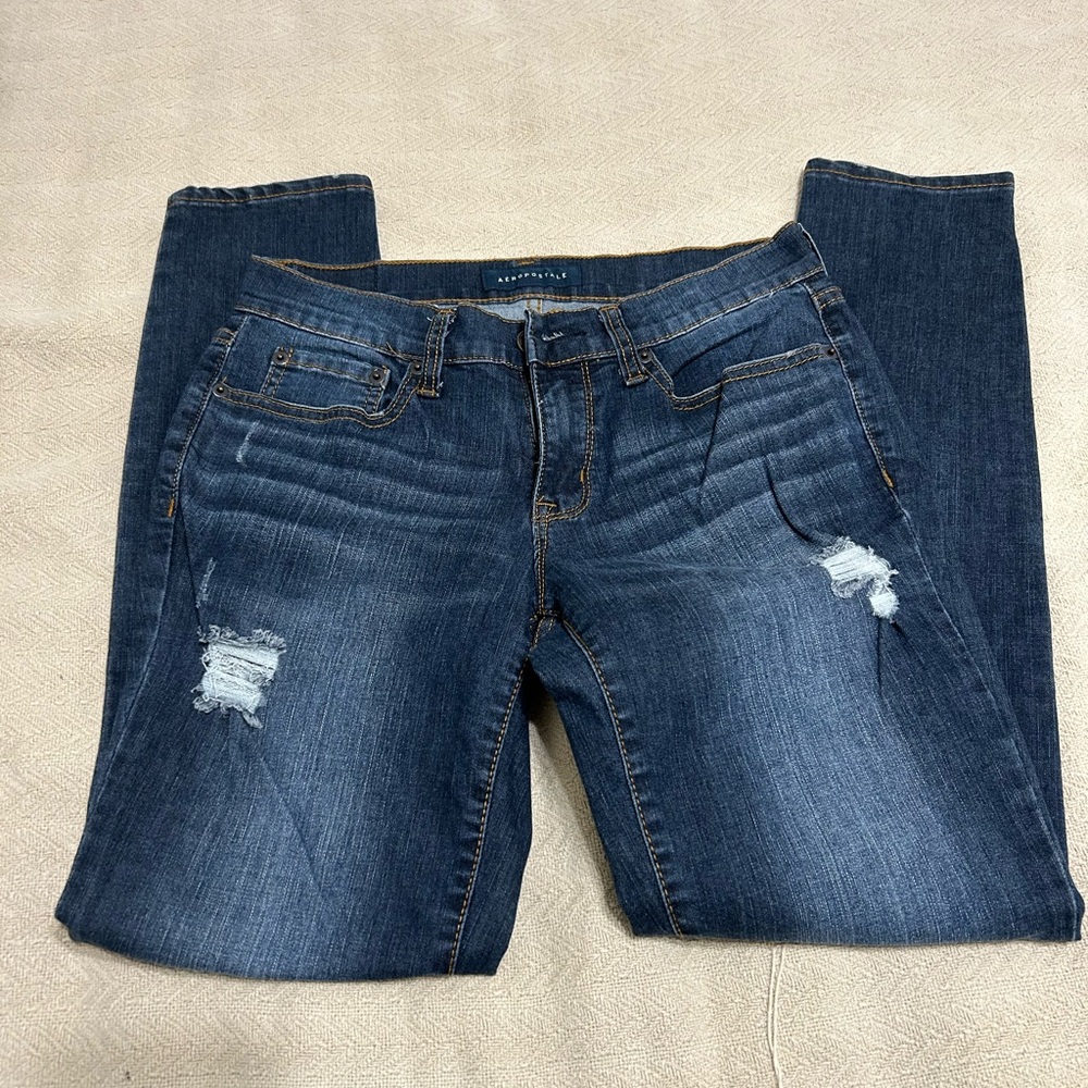 Aeropostale Women's Distressed Blue Jeans